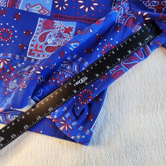 SNOOP DOGG SUPPLY Casual Shorts Mens XXL Blue Bandana Paisley Print Shorts NEW - Picture 4 of 5